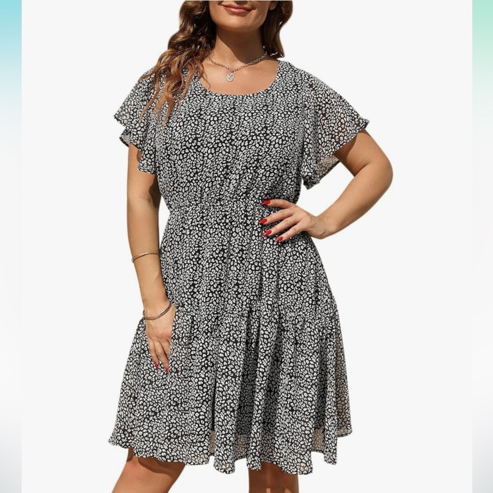 Amazon Black and White Midi Dress